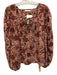 Ulla Johnson Size 6 Orange, Brown, White Cotton Blend Long puff sleeve Top Orange, Brown, White / 6