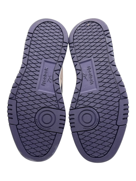 Reebok Shoe Size 9 Purple, Gray, White Leather Upper Round Toe Logo Sneakers Purple, Gray, White / 9
