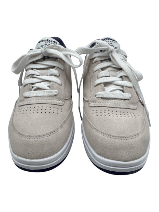 Reebok Shoe Size 9 Purple, Gray, White Leather Upper Round Toe Logo Sneakers Purple, Gray, White / 9