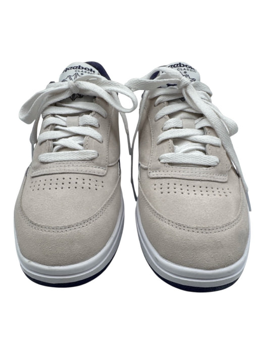 Reebok Shoe Size 9 Purple, Gray, White Leather Upper Round Toe Logo Sneakers Purple, Gray, White / 9