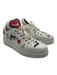 Prada Shoe Size 39.5 White & Multi Leather Graphic Stud Detail Platform Sneakers White & Multi / 39.5