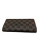 Louis Vuitton Brown Coated Canvas Damier Ebene Snap Closure Multi pocket Wallets Brown