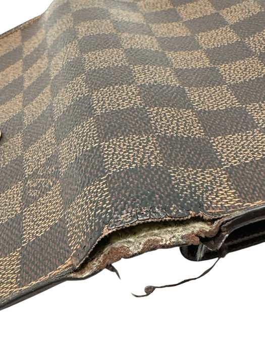 Louis Vuitton Brown Coated Canvas Damier Ebene Snap Closure Multi pocket Wallets Brown