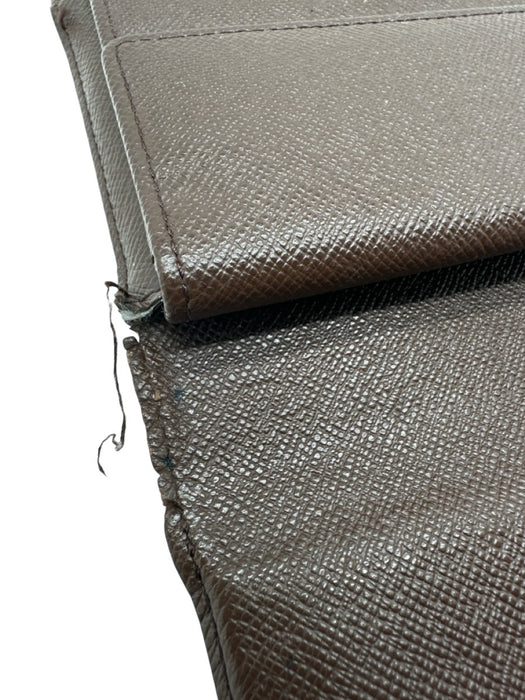 Louis Vuitton Brown Coated Canvas Damier Ebene Snap Closure Multi pocket Wallets Brown
