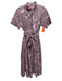 Elisamama Size M Pink & Burgundy Print Cotton Abstract Button Down Maxi Dress Pink & Burgundy Print / M
