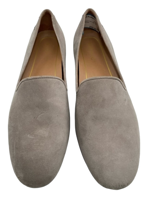 Vionic Shoe Size 9 Light Gray Suede Almond Toe Slip On Small Block Heel Flats Light Gray / 9