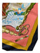 Hermes Pink, Black, & Multi Silk Swan Fans Gold Border Rolled Edges scarf Pink, Black, & Multi