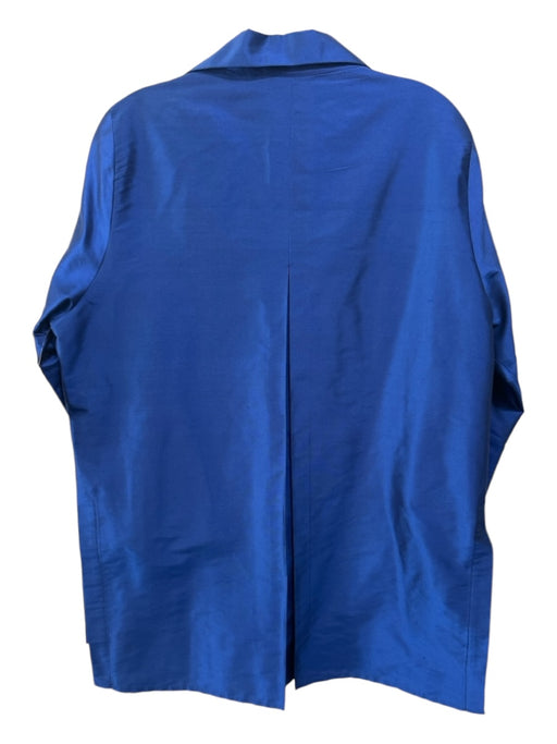 Vitamin Size M Royal Blue Silk Button Up Long Sleeve Top Royal Blue / M