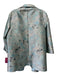 Connie Roberson Size L Blue & Silver Silk Metallic Abstract Long Sleeve Jacket Blue & Silver / L