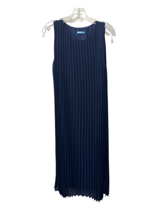 J. McLaughlin Size M Navy Polyester Pleated Sleeveless Maxi Dress Navy / M