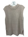 Vince Size L Beige Wool & Cashmere Ribbed Side Slits Sleeveless Sweater Beige / L