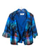 Marisa Baratelli Size 14 Turquoise, Orange & Multi Silk 3/4 Flare Sleeve Jacket Turquoise, Orange & Multi / 14