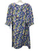 Sara Campbell Size M Purple, Yellow, Multi Cotton Puff 1/2 Sleeve Dress Purple, Yellow, Multi / M