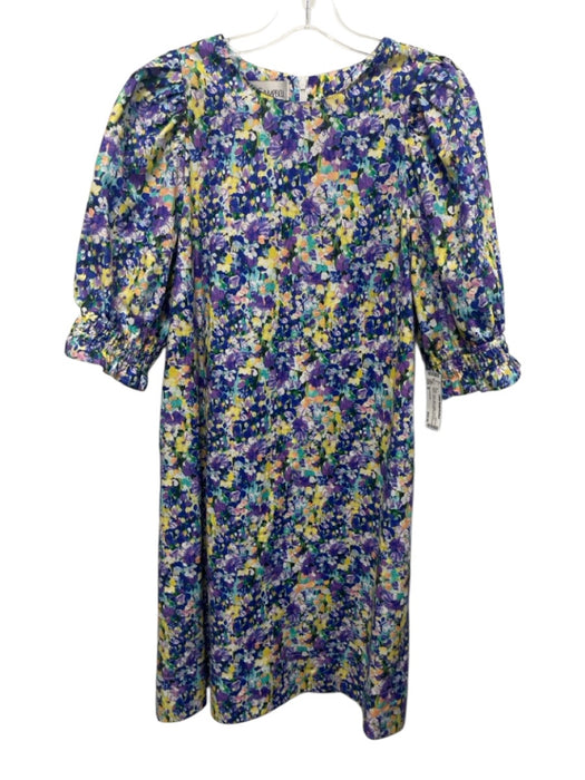 Sara Campbell Size M Purple, Yellow, Multi Cotton Puff 1/2 Sleeve Dress Purple, Yellow, Multi / M