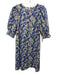 Sara Campbell Size M Purple, Yellow, Multi Cotton Puff 1/2 Sleeve Dress Purple, Yellow, Multi / M
