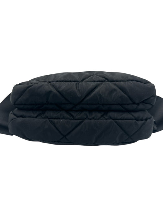 MZ Wallace Black Nylon Blend Zip Close Quilted Crossbody Strap Bag Black / M