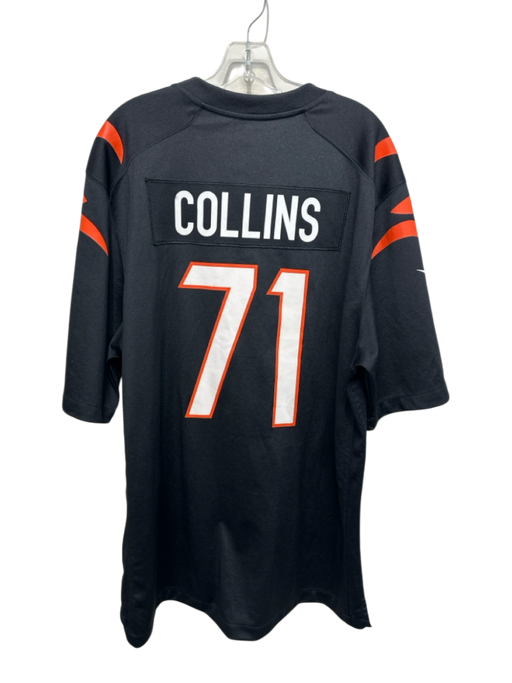 Nike Size XL Black & Orange Synthetic Solid Jersey Knit Men's Short Sleeve Black & Orange / XL