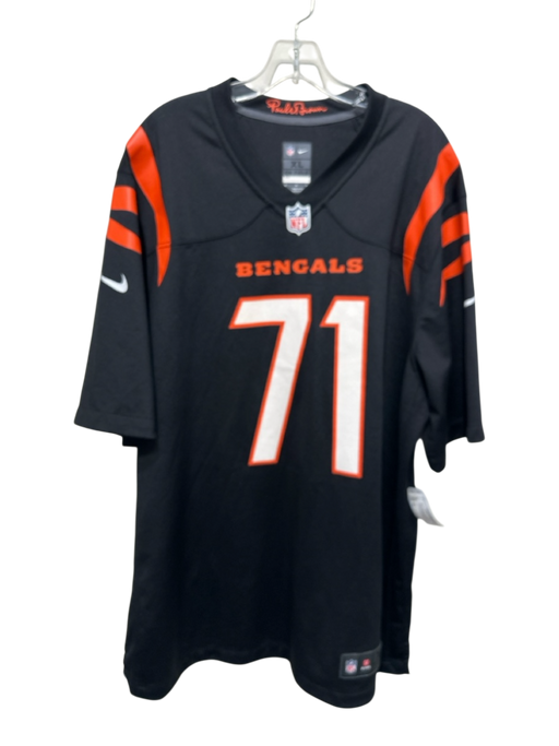 Nike Size XL Black & Orange Synthetic Solid Jersey Knit Men's Short Sleeve Black & Orange / XL