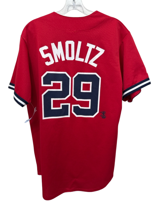 Majestic Size M Red Synthetic Mesh Jersey Men's Short Sleeve Red / M