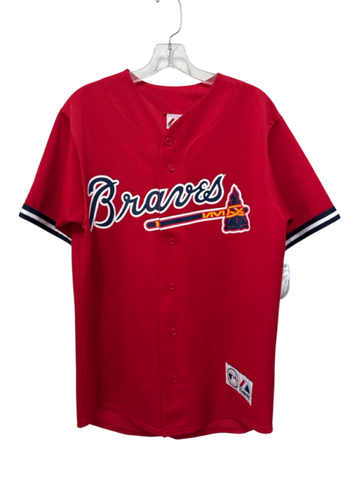 Majestic Size M Red Synthetic Mesh Jersey Men's Short Sleeve Red / M