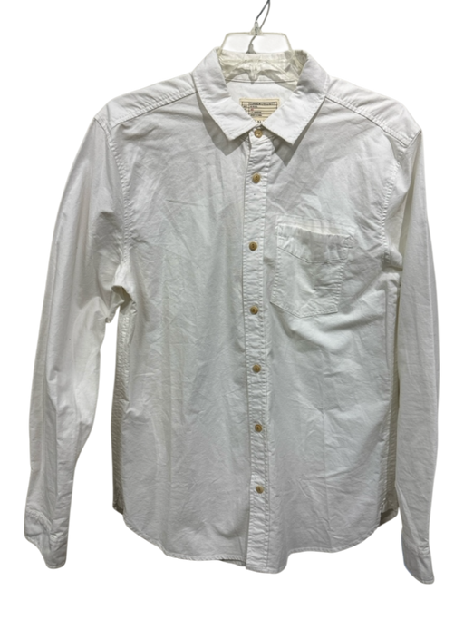 John Elliot NWT Size XL White Cotton Solid Oxford Button up Long Sleeve Shirt White / XL