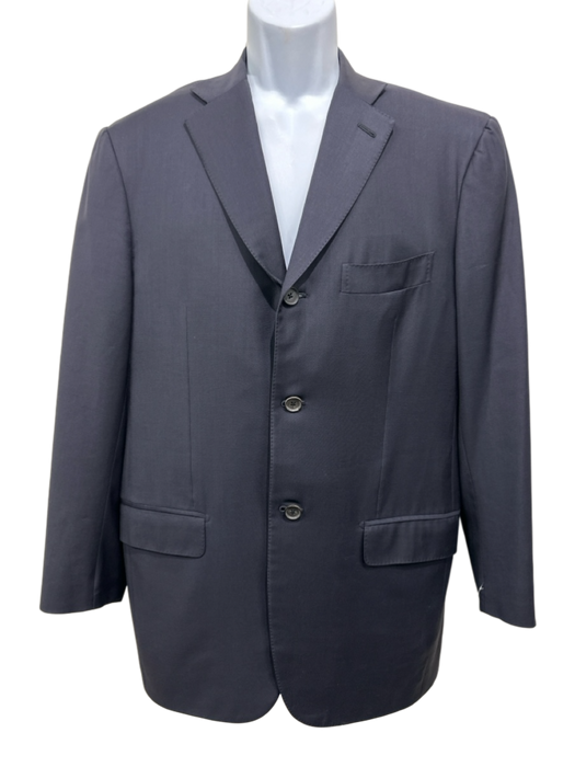 Isaia Navy Wool Solid 3 button Men's Blazer Navy / 50
