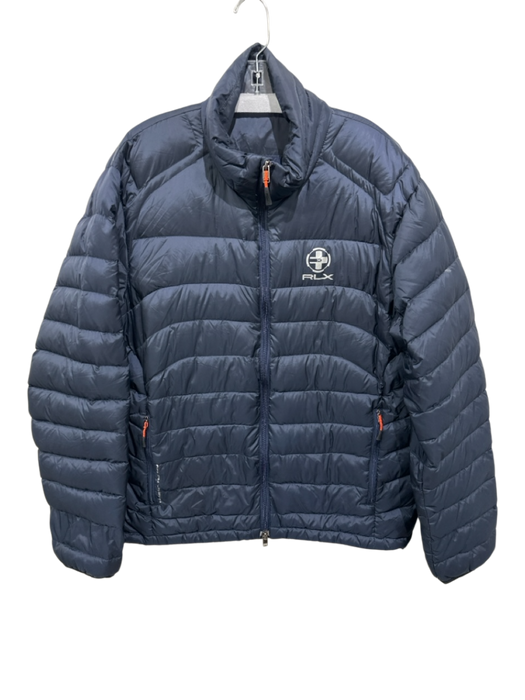 RLX Size Est M Navy Synthetic Solid Puffer Zip Up Men's Jacket Navy / Est M