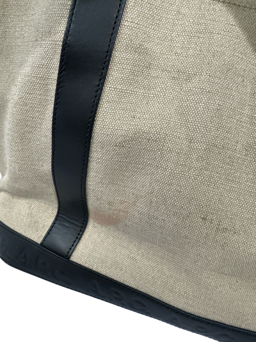 APC Beige & Black Canvas & Leather Solid Satchel Men's Bag Beige & Black