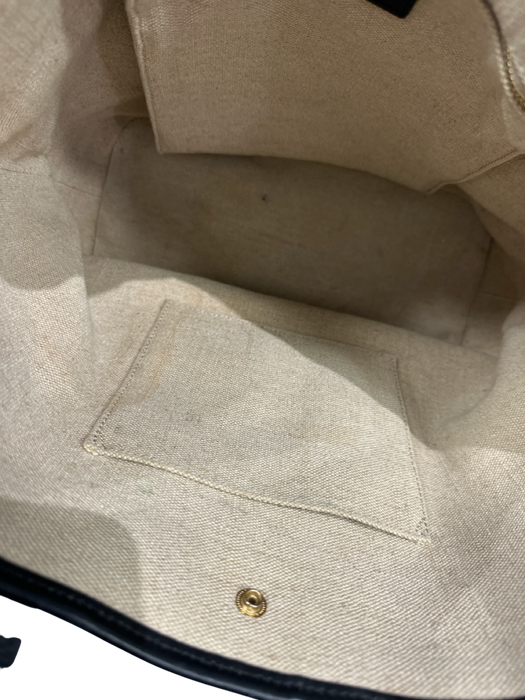 APC Beige & Black Canvas & Leather Solid Satchel Men's Bag Beige & Black