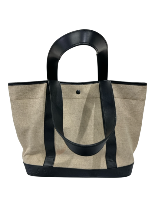 APC Beige & Black Canvas & Leather Solid Satchel Men's Bag Beige & Black