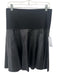 Lafayette 148 Size S Black Viscose Blend Faux Leather Paneled Back Zip Skirt Black / S