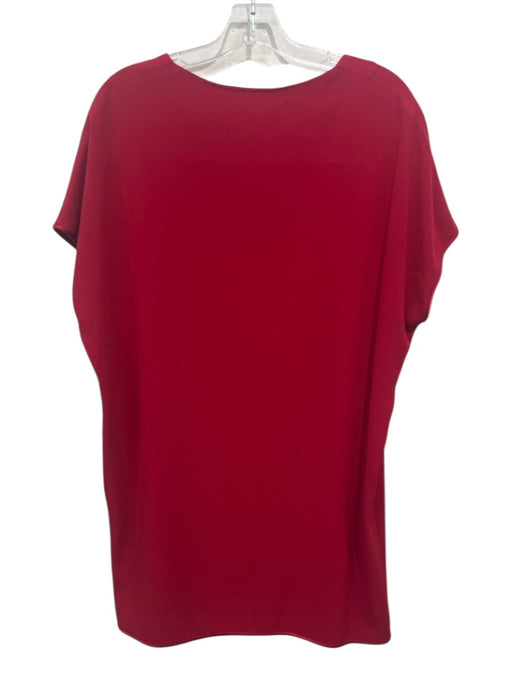 Diane Von Furstenberg Size S Red Triacetate Short Sleeve V Neck Hem Detail Dress Red / S