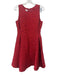 Armani Collezioni Size 6 Red Polyester Sleeveless Brocade Fit & Flare Dress Set Red / 6