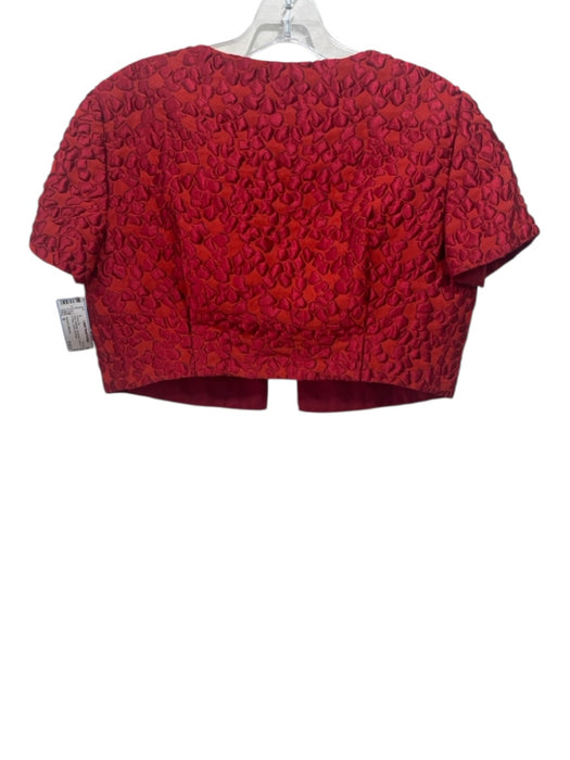 Armani Collezioni Size 6 Red Polyester Sleeveless Brocade Fit & Flare Dress Set Red / 6