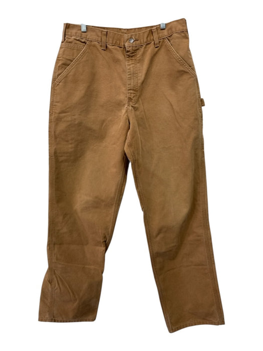Carhartt Size 34 Brown Cotton Solid Zip Fly Men's Pants Brown / 34