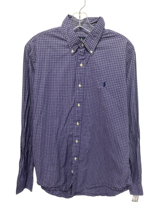 Ralph Lauren Size L Purple & Blue Print Cotton Plaid Button up Long Sleeve Shirt Purple & Blue Print / L