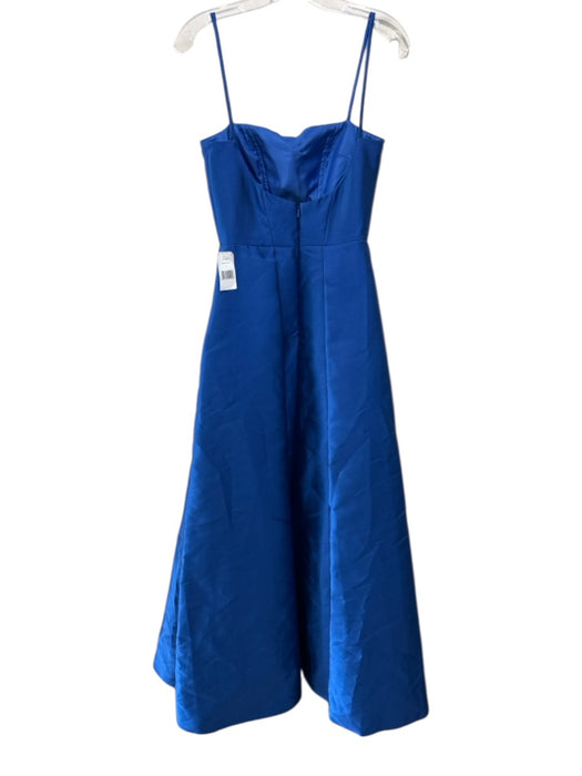Vera Wang Size 4 Blue Polyester Spaghetti Strap Square Neck Pleated Tulle Gown Blue / 4