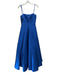 Vera Wang Size 6 Blue Polyester Spaghetti Strap Square Neck Pleated Tulle Gown Blue / 6