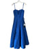 Vera Wang Size 6 Blue Polyester Spaghetti Strap Square Neck Pleated Tulle Gown Blue / 6