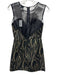 Milly Size 2 Black & Gold Polyester Blend Metallic Abstract Print Dress Black & Gold / 2