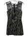 Milly Size 2 Black & Gold Polyester Blend Metallic Abstract Print Dress Black & Gold / 2