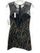 Milly Size 4 Black & Gold Polyester Blend Metallic Abstract Print Dress Black & Gold / 4