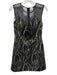 Milly Size 4 Black & Gold Polyester Blend Metallic Abstract Print Dress Black & Gold / 4