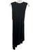 Pinko Size M Black Viscose Sleeveless V Neck Tie Front Asymmetrical Dress Black / M