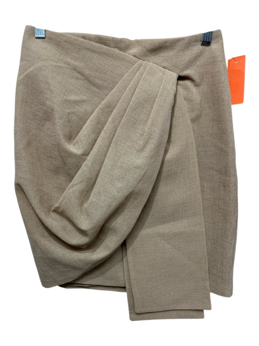 Pinko Size 4 Beige Polyamide Blend Textured Back Zip Gathered Detail Mini Skirt Beige / 4