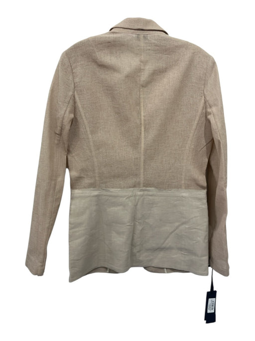 Pinko Size 42 Beige Polyamide Blend Fabric Block Textured Button Front Jacket Beige / 42