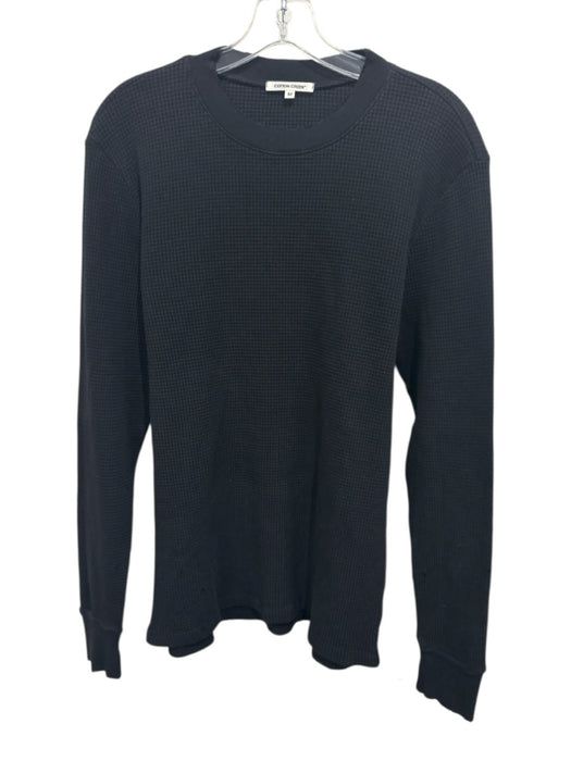 Cotton Citizen NWT Size M Black Cotton Blend Waffle Distressed Long Sleeve Shirt Black / M