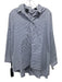 Pinko Size 6 Navy & white Cotton Long Sleeve Striped Button Front Collar Top Navy & white / 6