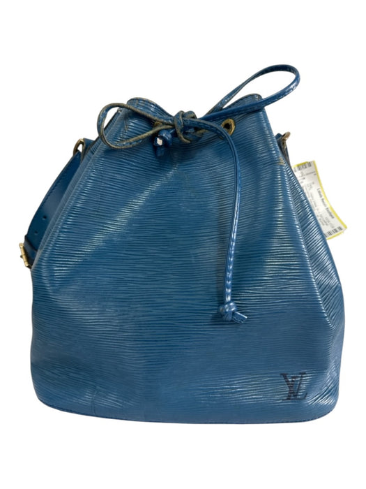 Louis Vuitton Blue Epi Leather Drawstring Adjustable Strap Bucket Bag Blue / Medium