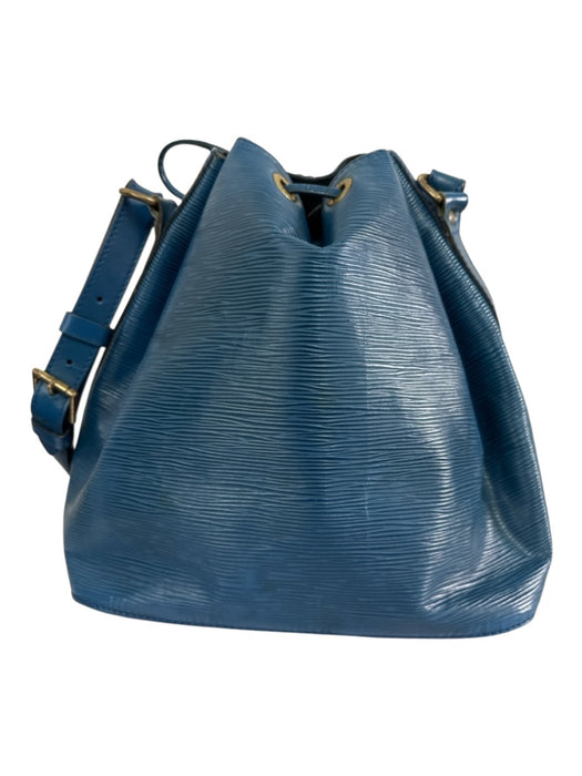 Louis Vuitton Blue Epi Leather Drawstring Adjustable Strap Bucket Bag Blue / Medium